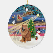 Xmas Magic - Chow Chow (rood) Keramisch Ornament (Links)