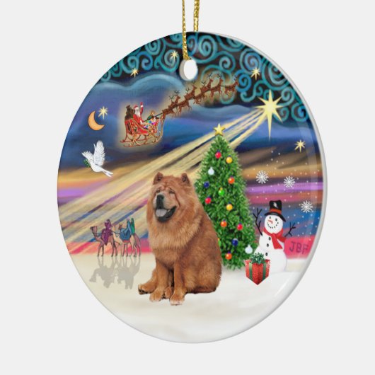 Xmas Magic - Chow Chow (rood) Keramisch Ornament (Links)