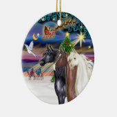 Xmas Magic - Drie Arabische paarden Keramisch Ornament (Rechts)