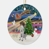 Xmas Magic - Duitse Kortharige Pointer Keramisch Ornament (Links)