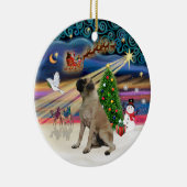 Xmas Magic - Engels Bull Mastiff Keramisch Ornament (Rechts)