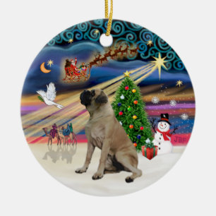 Xmas Magic - Engelse Bull Mastiff Keramisch Ornament