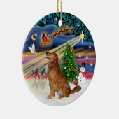 Xmas Magic - Golden Retriever (B-Prof) Keramisch Ornament (Rechts)