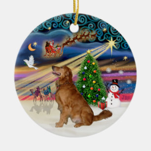 Xmas Magic - Golden Retriever (B-Prof) Keramisch Ornament