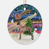 Xmas Magic - Grote Deen (gestroomde standaard) Keramisch Ornament (Links)