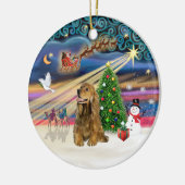 Xmas Magic - Honey Brown Cocker Spaniel Keramisch Ornament (Links)