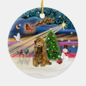 Xmas Magic - Honey Brown Cocker Spaniel Keramisch Ornament (Achterkant)