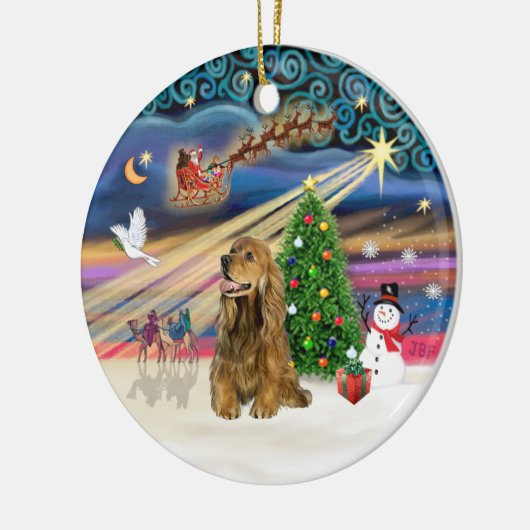 Xmas Magic - Honey Brown Cocker Spaniel Keramisch Ornament (Links)
