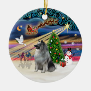 Xmas Magic - Keeshond Keramisch Ornament