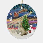 Xmas Magic - Lhasa Apso (R) Keramisch Ornament (Links)