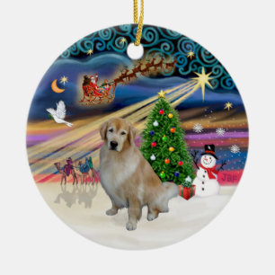 Xmas Magic - Light Golden Retriever 10 Keramisch Ornament