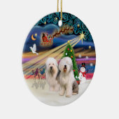 Xmas Magic - Oudengels (twee) Keramisch Ornament (Rechts)