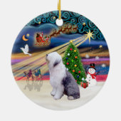Xmas Magic - Oudengelse herdershond 1 Keramisch Ornament (Achterkant)