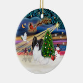 Xmas Magic - Papillion (zwart-wit) Keramisch Ornament (Rechts)