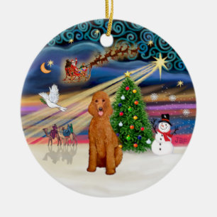 Xmas Magic - Poedel (Standaard abrikoos) Keramisch Ornament