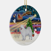Xmas Magic - Samoyed (stand) Keramisch Ornament (Rechts)