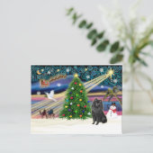 Xmas Magic-Schipperke Feestdagenkaart (Staand voorkant)