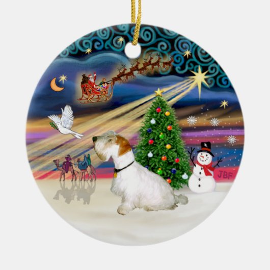 Xmas Magic - Sealyham Terrier (L-sit) Keramisch Ornament (Voorkant)