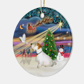 Xmas Magic - Sealyham Terrier (L-sit) Keramisch Ornament (Links)
