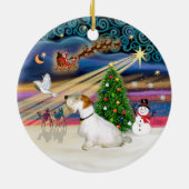 Xmas Magic - Sealyham Terrier (L-sit) Keramisch Ornament (Achterkant)