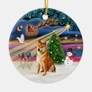 Xmas Magic - Shiba Inu 7 Keramisch Ornament