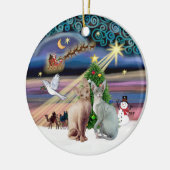 Xmas Magic - Twee Sphynx katten Keramisch Ornament (Links)