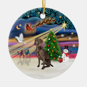 Xmas Magic - Weimaraner #A7 Keramisch Ornament