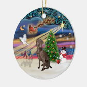 Xmas Magic - Weimaraner #A7 Keramisch Ornament (Links)