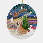 Xmas Magic - Welsh Corgi (Pembroke 7b) Keramisch Ornament (Links)