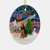 Xmas Magic - Welsh Terrier Keramisch Ornament (Rechts)