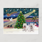 XMAS MAGIC-WestiePAIR5en8 Feestdagenkaart (Voorkant)