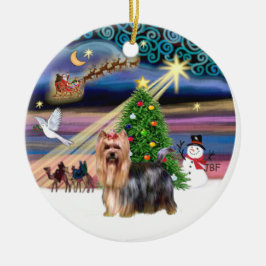 Xmas Magic - Yorkie 9 Keramisch Ornament
