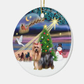 Xmas Magic - Yorkie 9 Keramisch Ornament (Links)