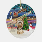 Xmas Magic - Yorkshire Terrier 17 Keramisch Ornament (Links)