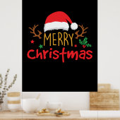 Xmas Merry Kerstmis Poster (Keuken)
