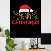 Xmas Merry Kerstmis Poster (Thuiskantoor)