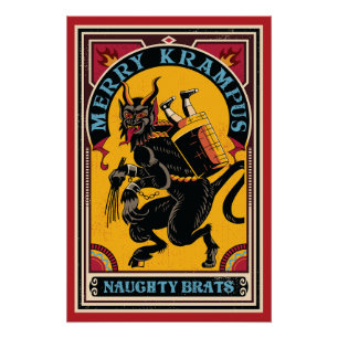 Xmas Merry Krampus Naughty Brats Circus Poster Perfect Poster