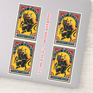 Xmas Merry Krampus Naughty Brats Circus Poster Sticker