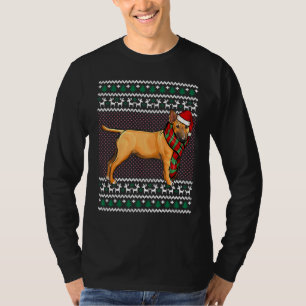 Xmas Miniature Bull Terrier Dog Santa Hat Ugly Chr T-shirt