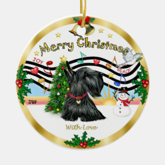 Xmas Music 1 - Schotse Terriër Keramisch Ornament