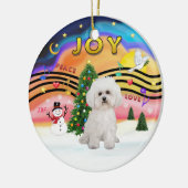 Xmas Music 2 - Bichon Frise 2 Keramisch Ornament (Links)
