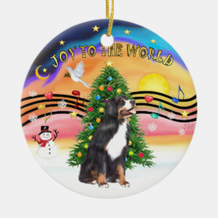 Xmas Music 2 - Jo y- Bernese Mountain Dog Keramisch Ornament