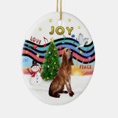 XMas Music - Bloedhond Keramisch Ornament (Rechts)