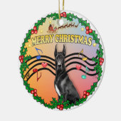 Xmas Music (gr) - Black Great Dane Keramisch Ornament (Links)