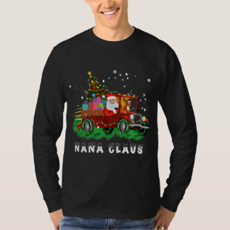 Xmas Nana Claus Red Truck Family Kerstmis Pajama T-shirt