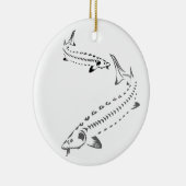 >XMAS ORNAMENT -STURGEON FISH -DUBBELE TRIBAL (Rechts)