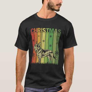 Xmas Pajamas Matching Retro Australian Cattle Dog  T-shirt