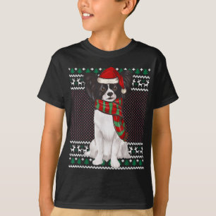 Xmas Papillon Hond Santa Hoed Lelijke Kerstmis T-shirt