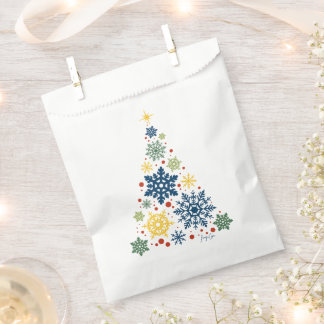 Xmas Party Favor Bags | Vintage Retro Snow Tree Bedankzakje