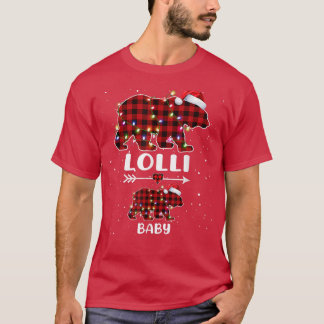 Xmas Plaid Bear Lolli Baby Polar Pregnancy Announc T-shirt